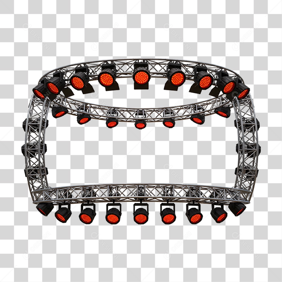 Estrutura Metálica Circular com Led PNG Transparente