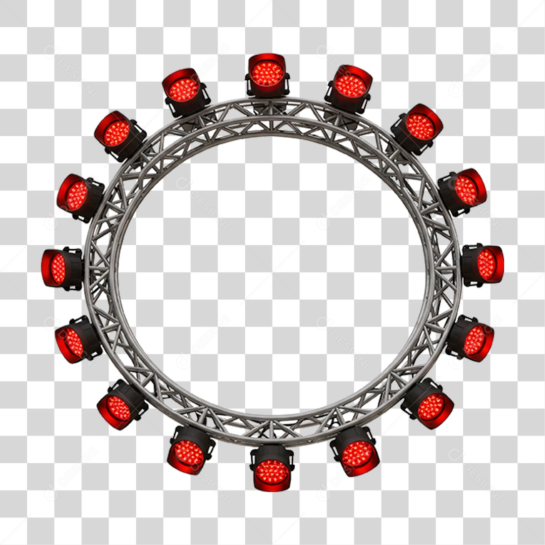 Estrutura Metálica Circular com Led PNG Transparente