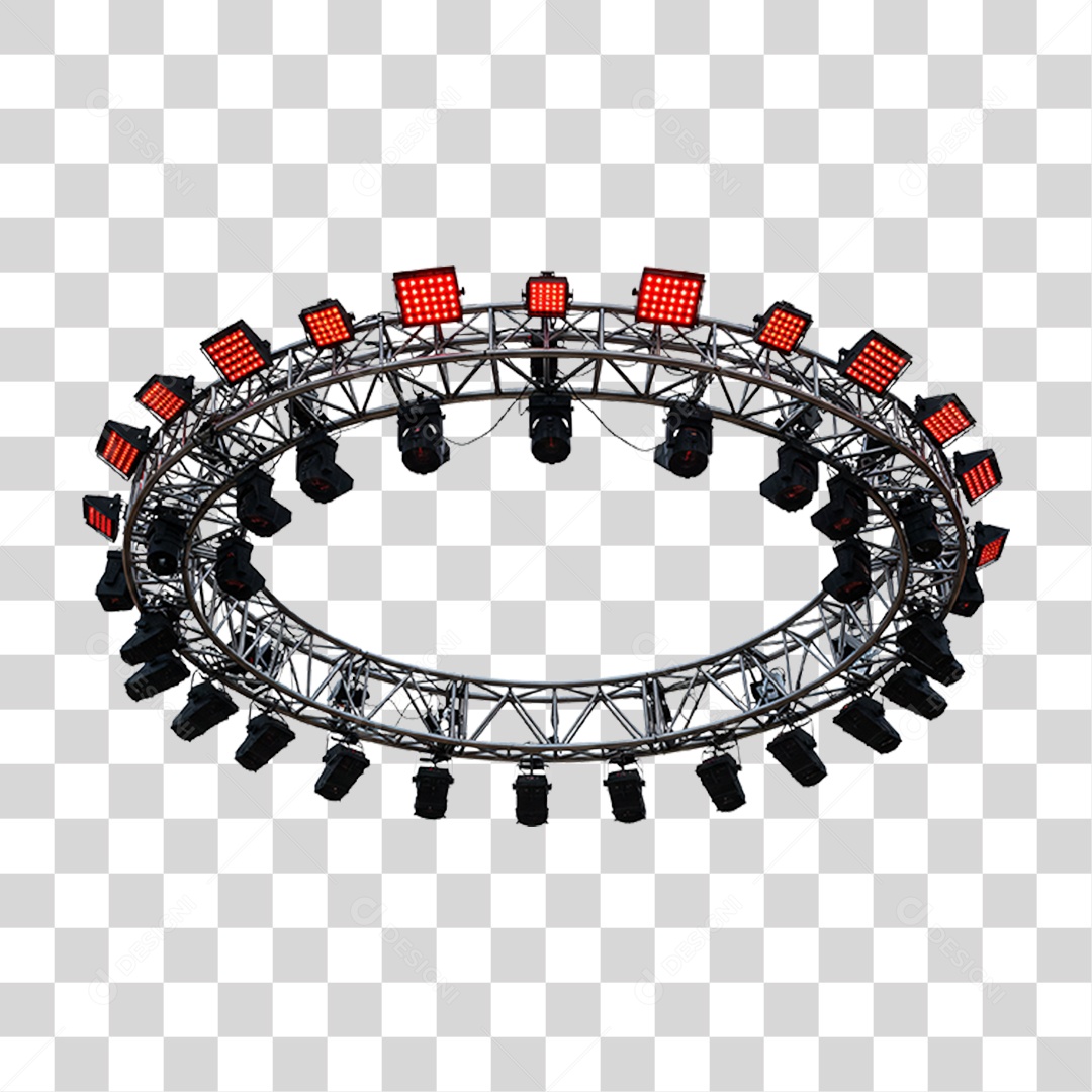 Estrutura Metálica Circular com Led PNG Transparente