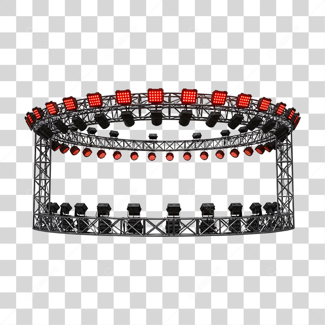 Estrutura Metálica Circular com Led PNG Transparente