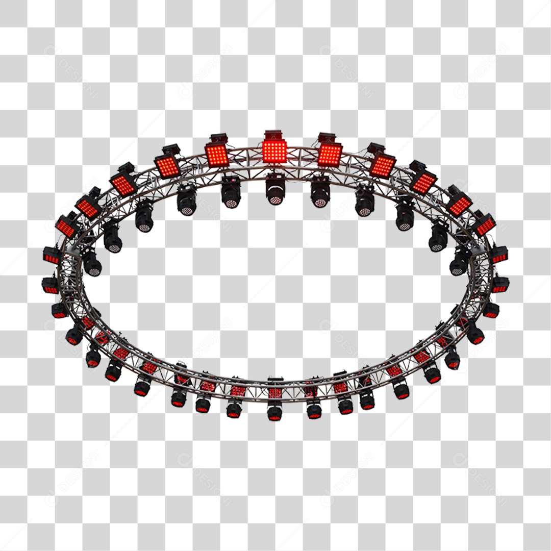 Estrutura Metálica Circular com Led PNG Transparente