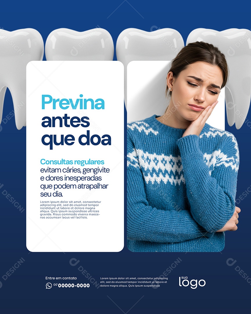 Estética Dental Previna Antes Que Doa Social Media Dentista PSD Editável