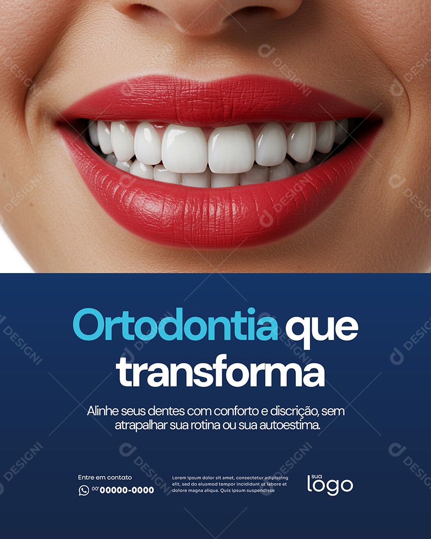 Estética Dental Ortodontia Que Transforma Social Media Dentista PSD Editável