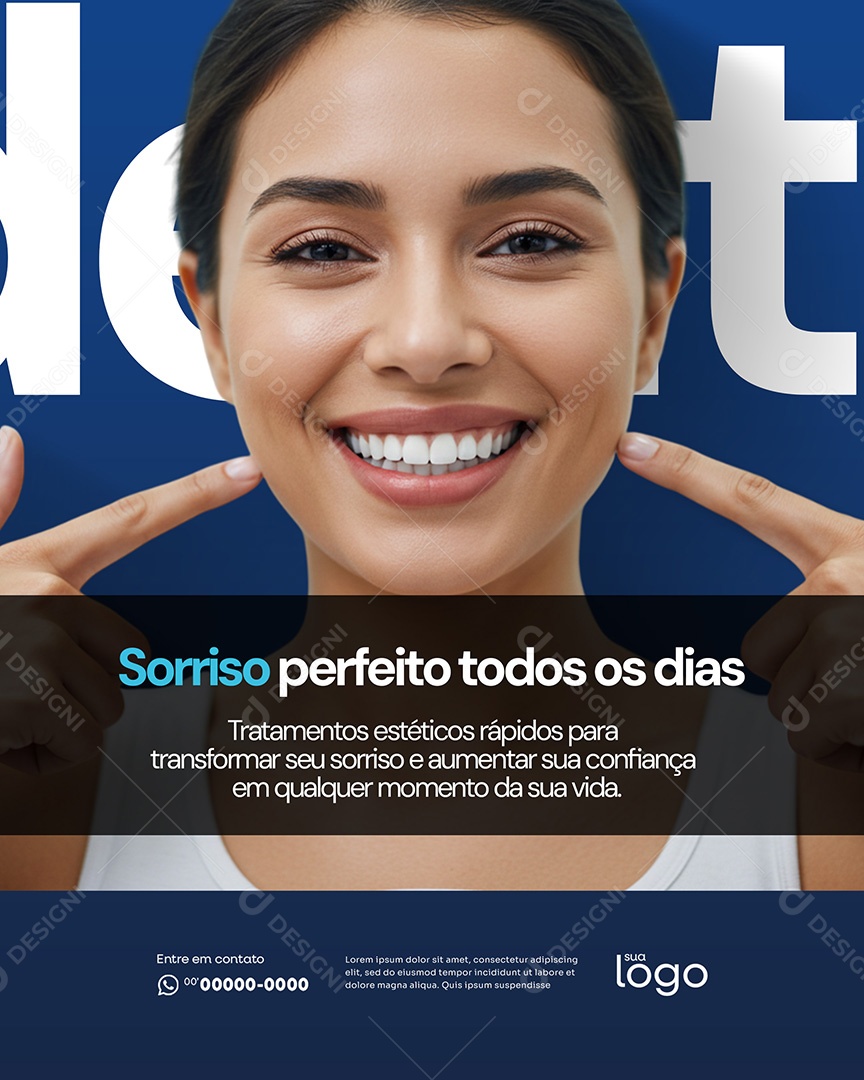 Estética Dental Sorriso Perfeito Todos Os Dias Social Media Dentista PSD Editável