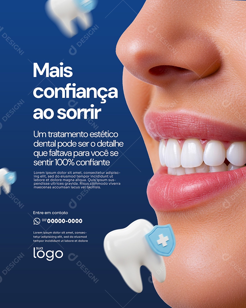 Estética Dental Mais Confiança Ao Sorrir Social Media Dentista PSD Editável