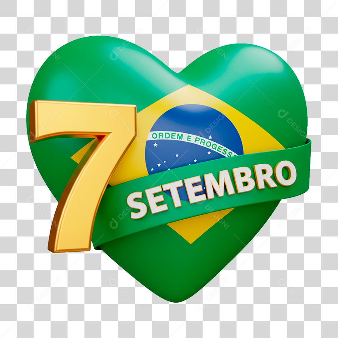 Selo 3D 7 Setembro PNG Transparente