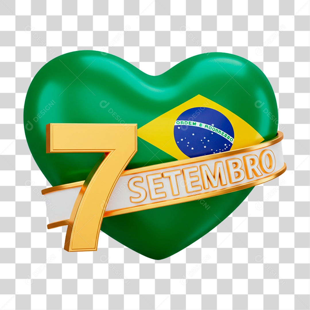 Selo 3D 7 Setembro PNG Transparente