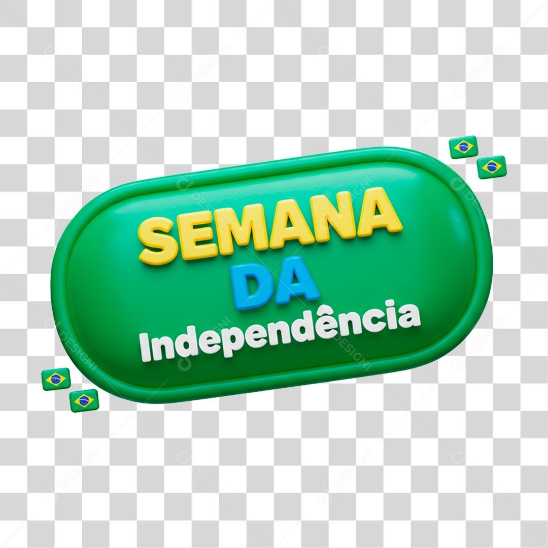 Selo 3D Semana da Independência PNG Transparente