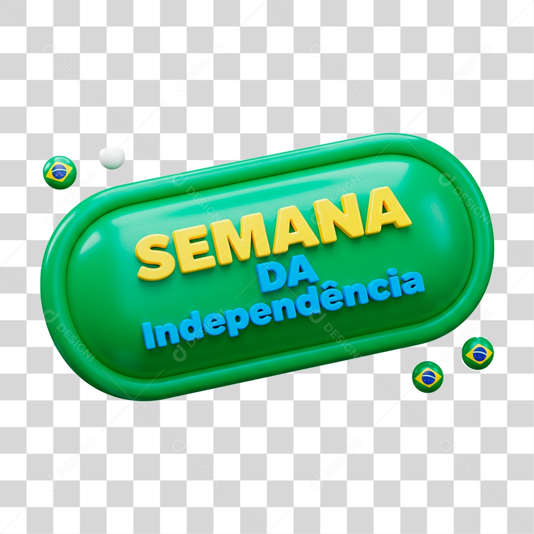 Selo 3D Semana da Independência PNG Transparente