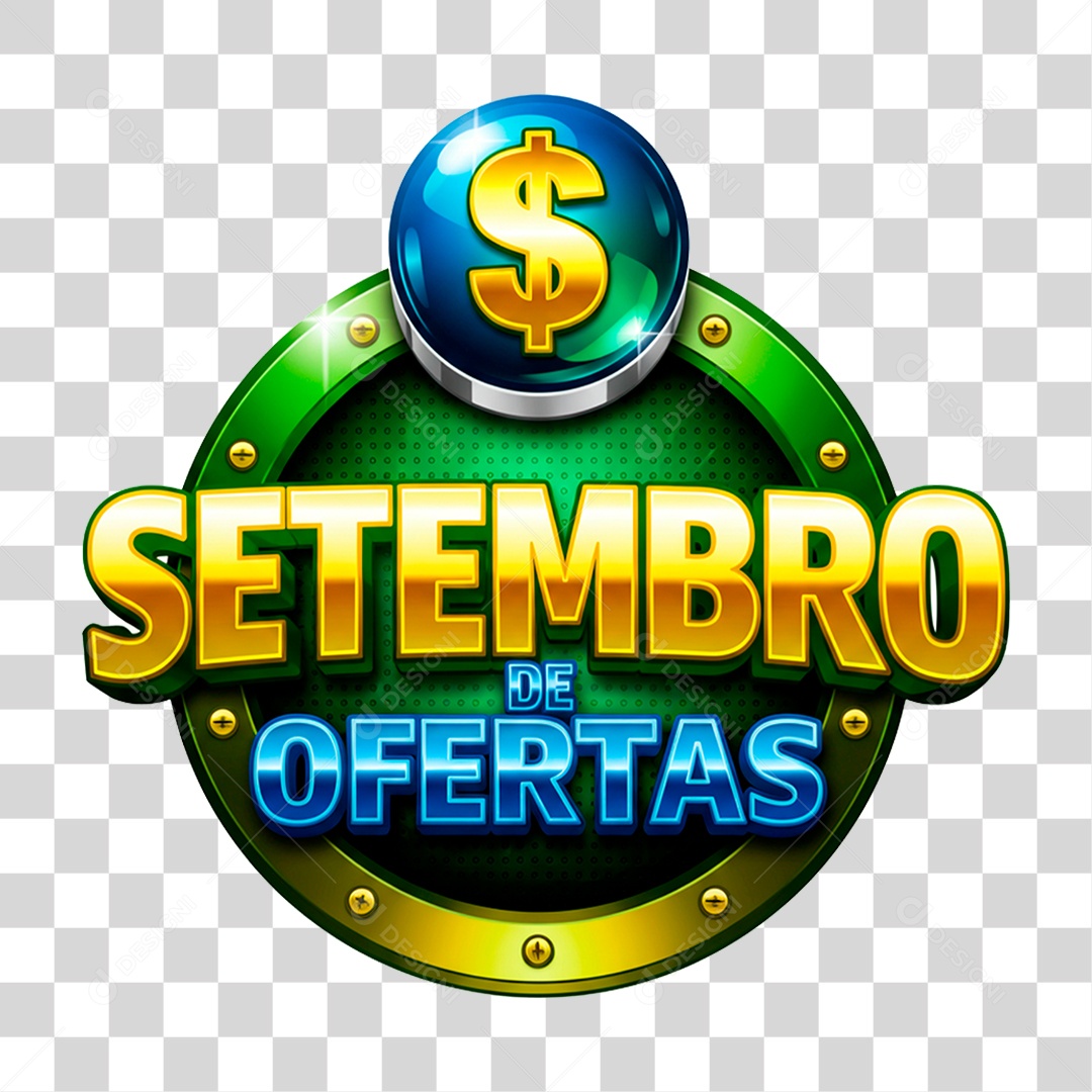 Selo 3D Setembro de Ofertas PNG Transparente