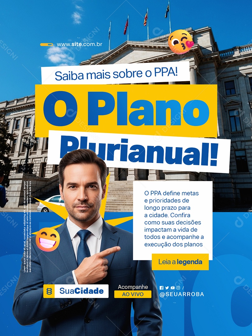 Política Saiba Mais Sobre o PPA Plano Plurianual Social Media PSD Editável