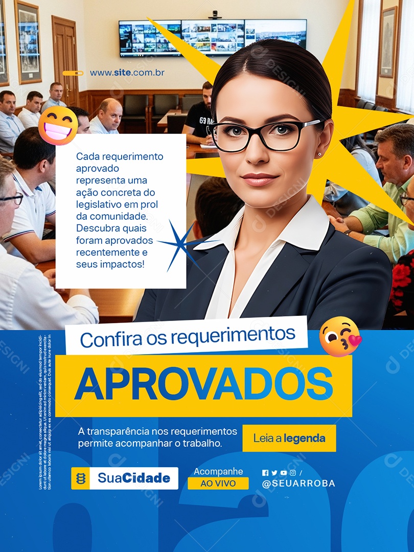 Política Confira os Requerimentos Aprovados Social Media PSD Editável