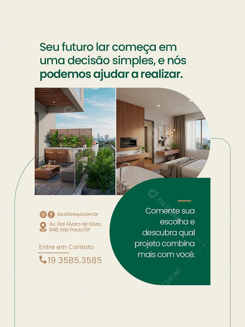 Construtora Seu Furuto Lar Começa em Uma Decisão Social Media PSD Editável