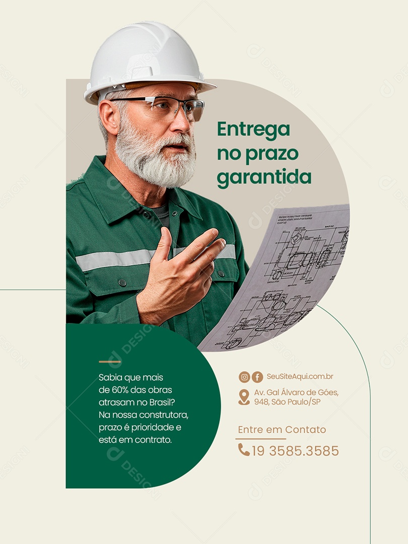 Construtora Entrega no Prazo Garantida Social Media PSD Editável