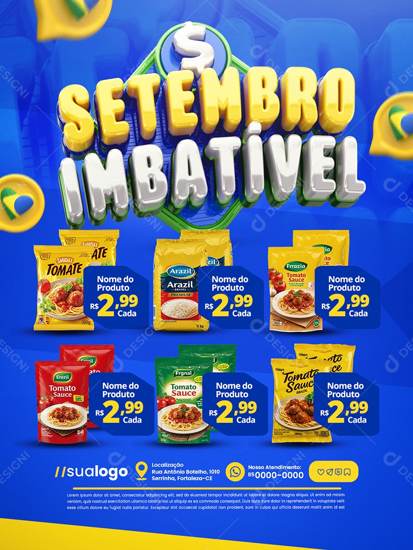 Setembro Imbatível Supermercado Produtos Social Media PSD Editável