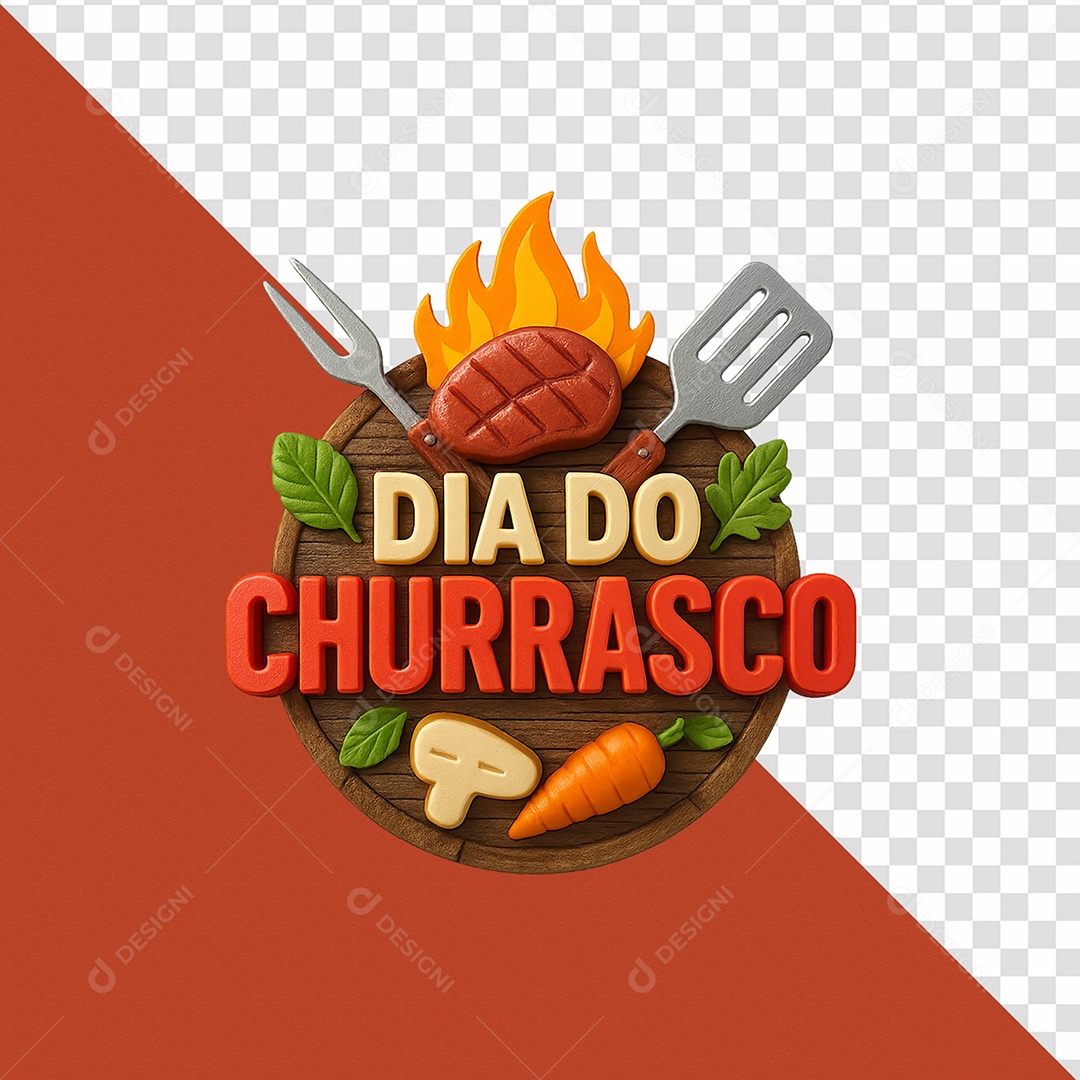 Dia De churrasco Espetinhos Selo Para Composição PSD