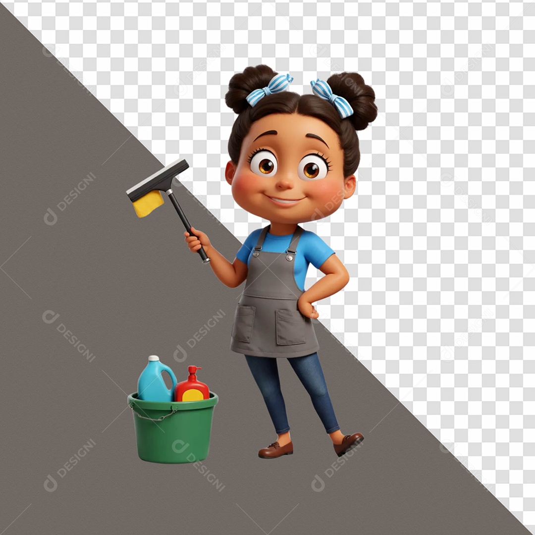 Personagem Higiene E Limpeza Selo 3D Para Composição PSD