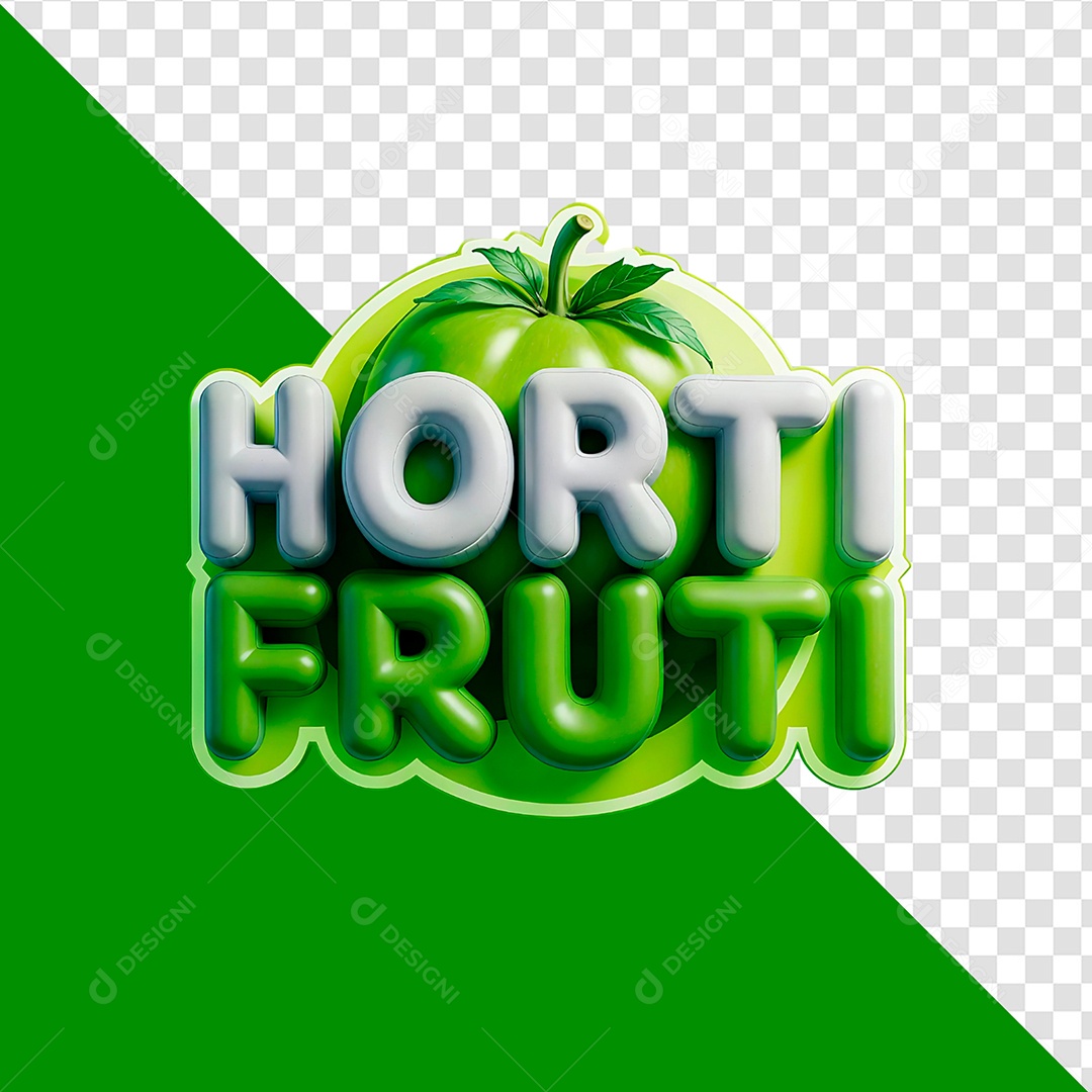 Hortifruti Selo 3D Para Composição PSD