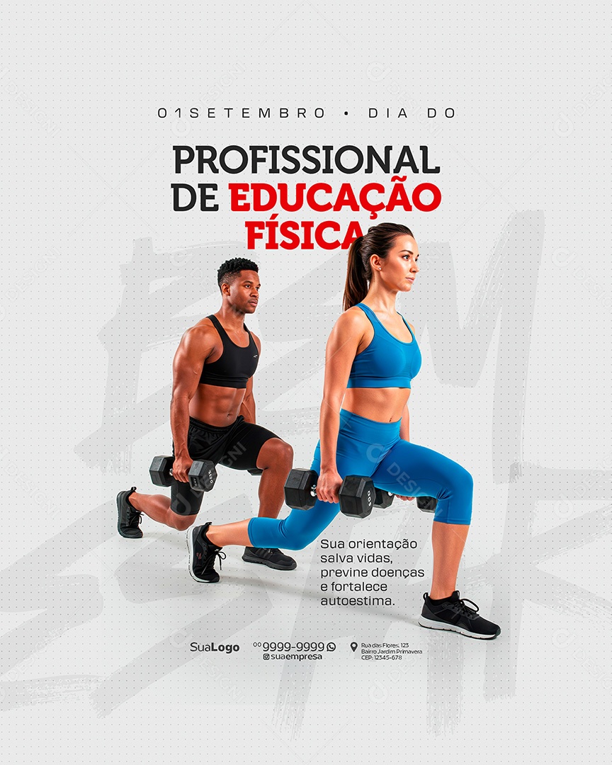 Dia do Profissional de Educação Física 01 de Setembro Social Media PSD Editável