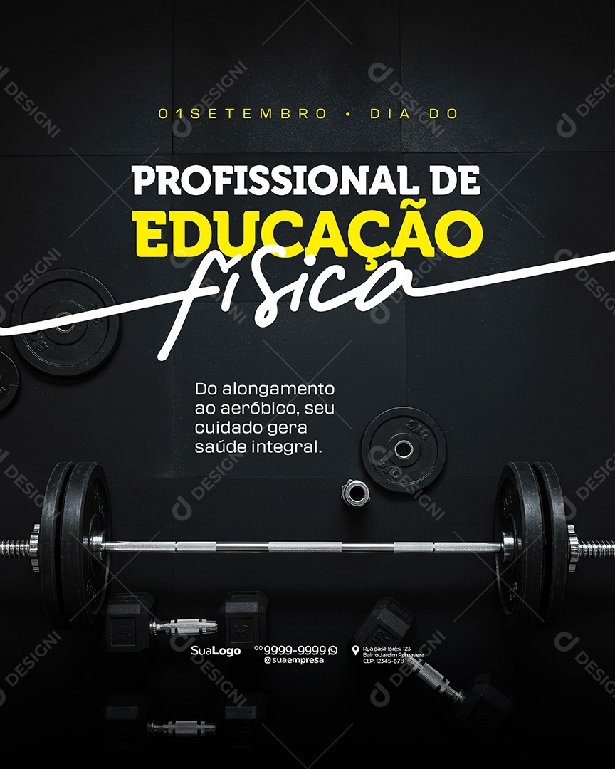 Dia do Profissional de Educação Física 01 de Setembro Social Media PSD Editável
