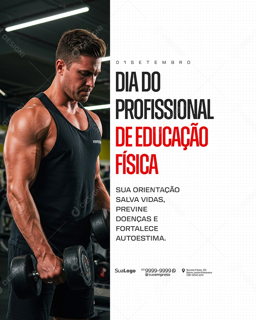 Dia do Profissional de Educação Física 01 de Setembro Social Media PSD Editável