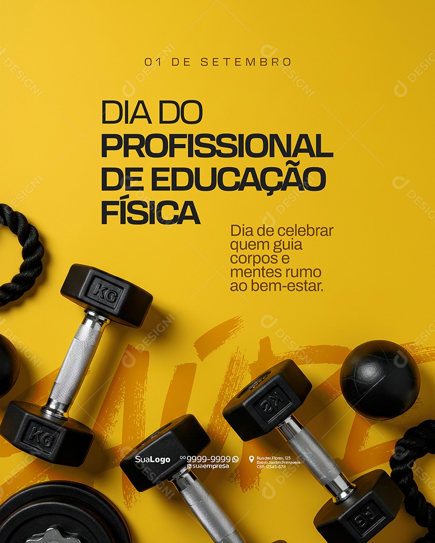 Dia do Profissional de Educação Física 01 de Setembro Social Media PSD Editável
