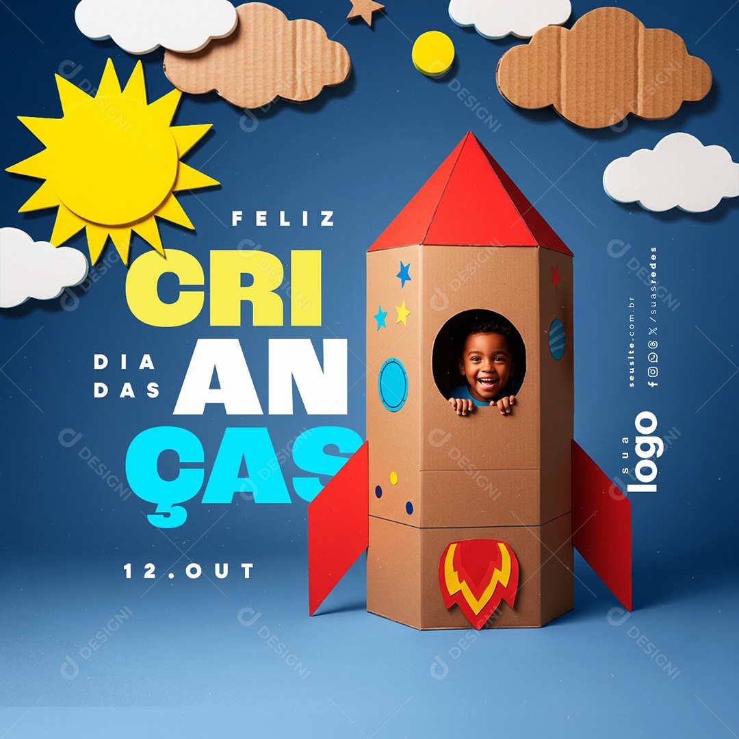 Feliz Dia das Crianças 12 de Outubro Social Media PSD Editável
