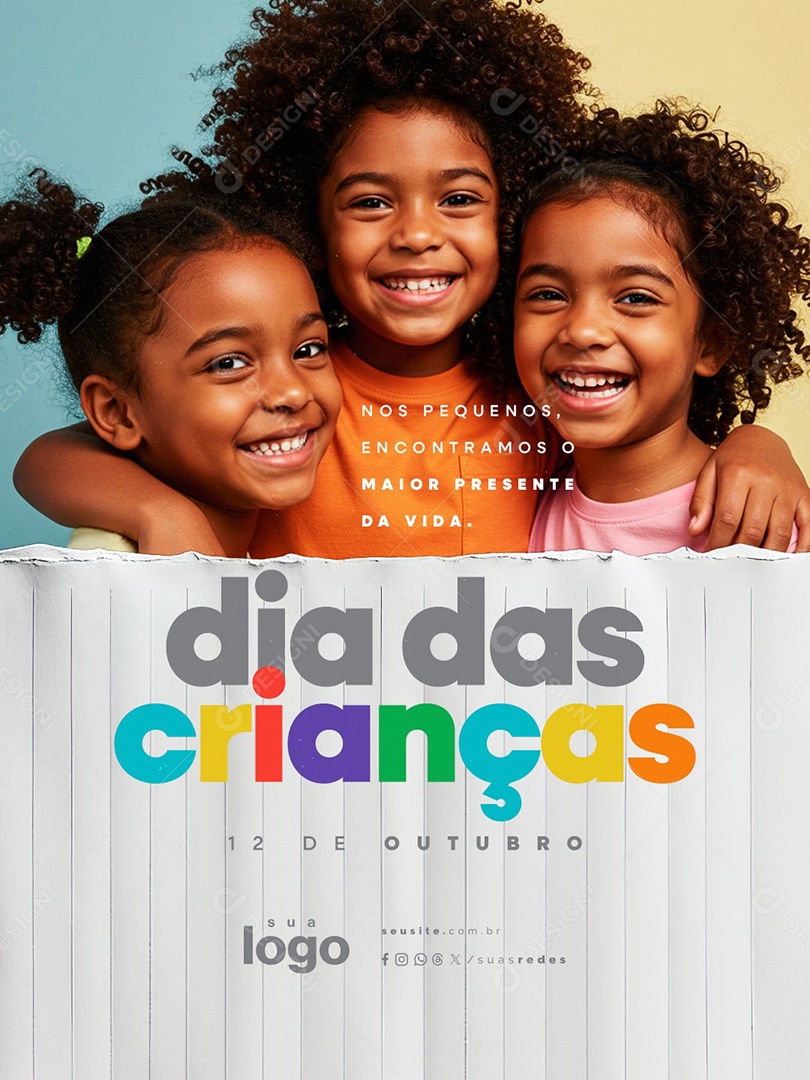 Dia das Crianças 12 de Outubro Nos Pequenos Encontramos o Maior Presente Social Media PSD Editável