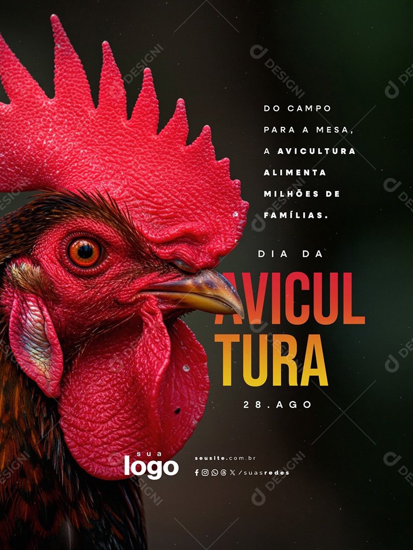 Dia da Avicultura 28 de Agosto Do Campo para a Mesa Social Media PSD Editável