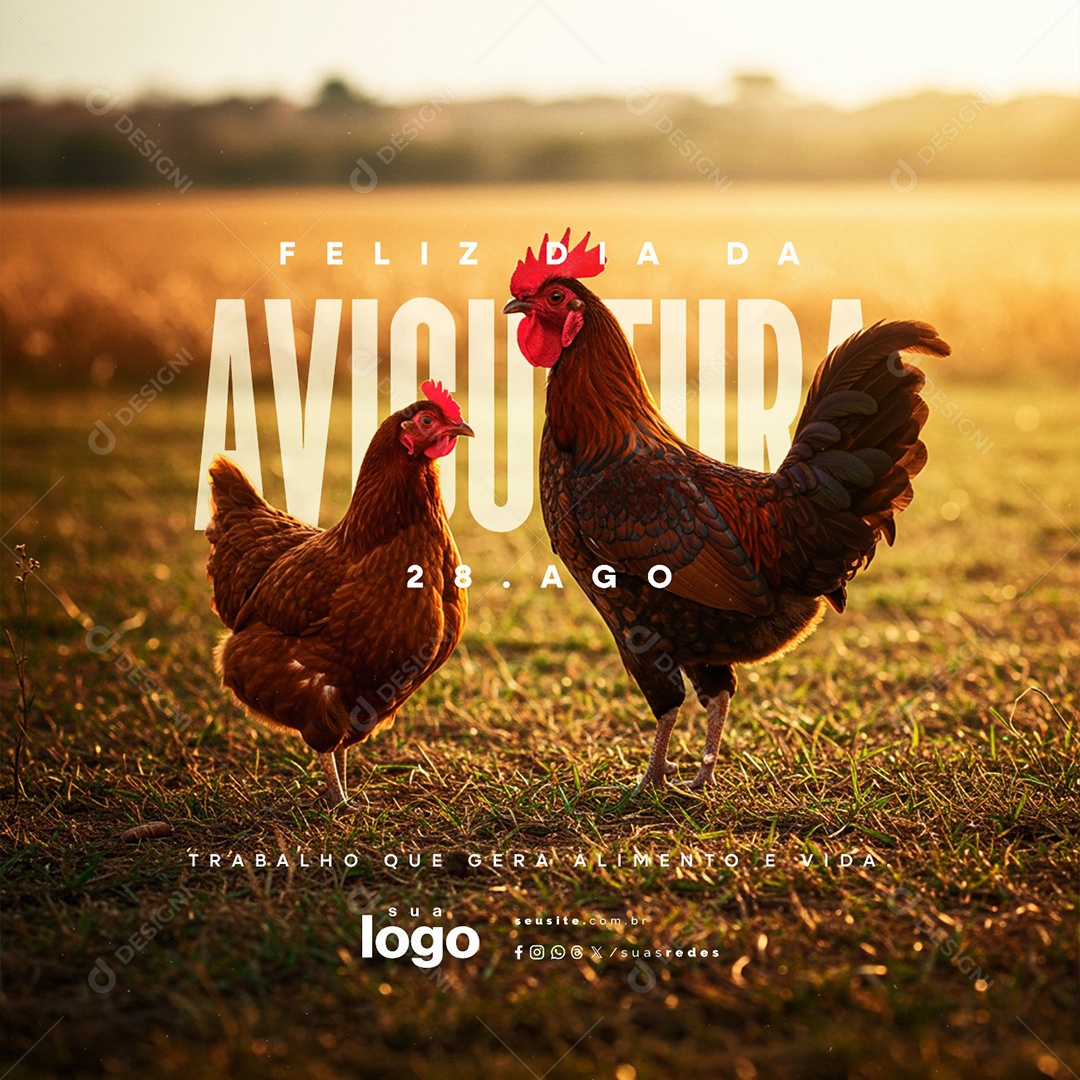 Feliz Dia da Avicultura 28 de Agosto Social Media PSD Editável