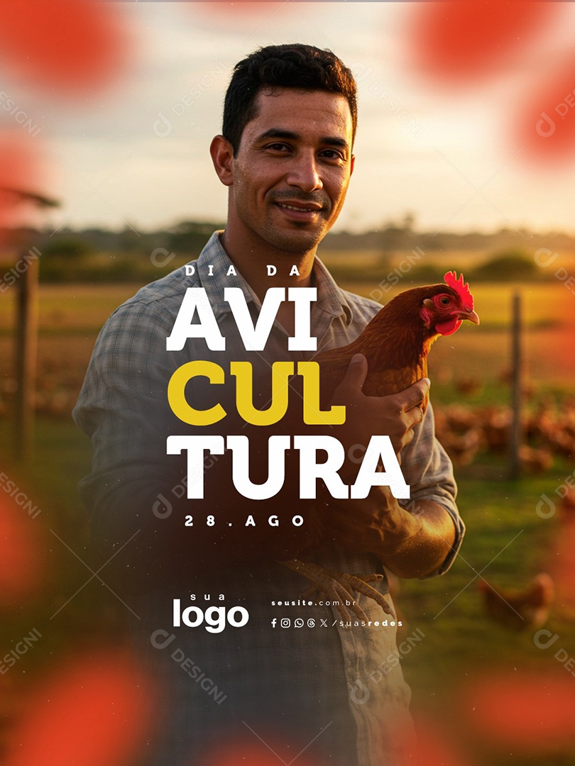 Dia da Avicultura 28 de Agosto Social Media PSD Editável