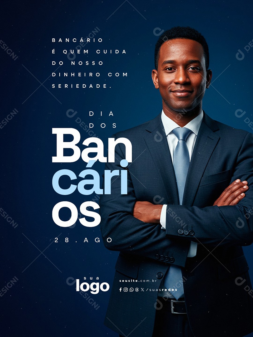 Dia dos Bancários 28 de Agosto Social Media PSD Editável