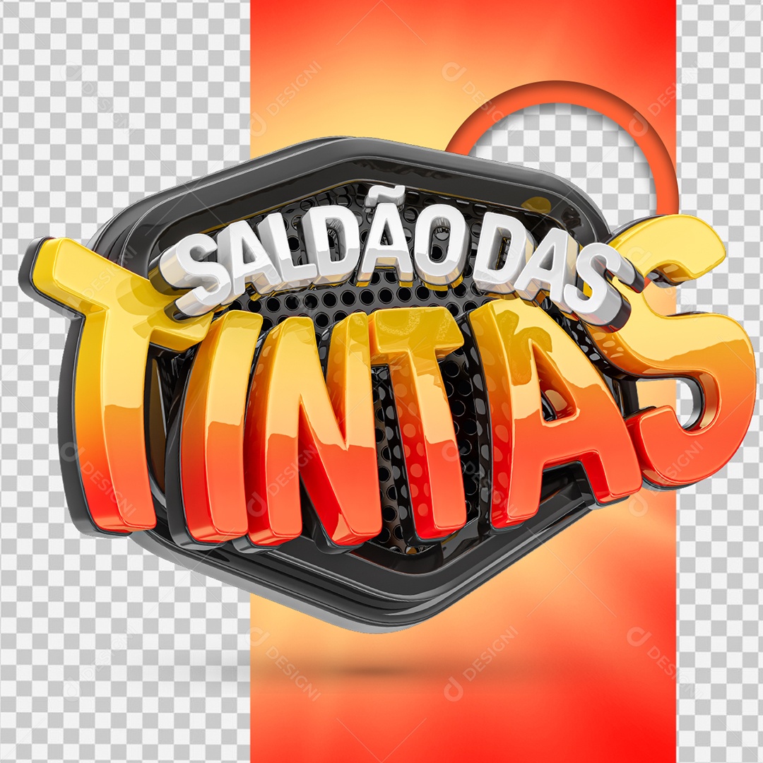 Saldão das Tintas Selo 3D para Composição PSD