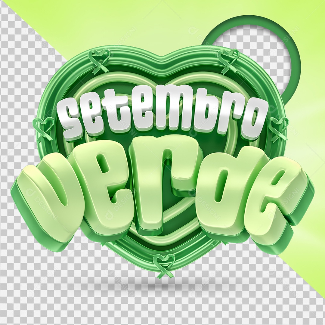 Setembro Verde Selo 3D para Composição PSD