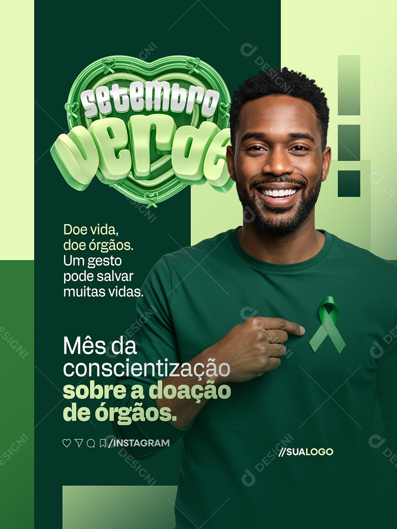 Setembro Verde Doe Vida Doe Órgãos Social Media PSD Editável