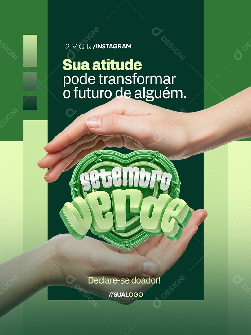 Setembro Verde Sua Atitude Pode Transformar o Futuro de Alguém Social Media PSD Editável