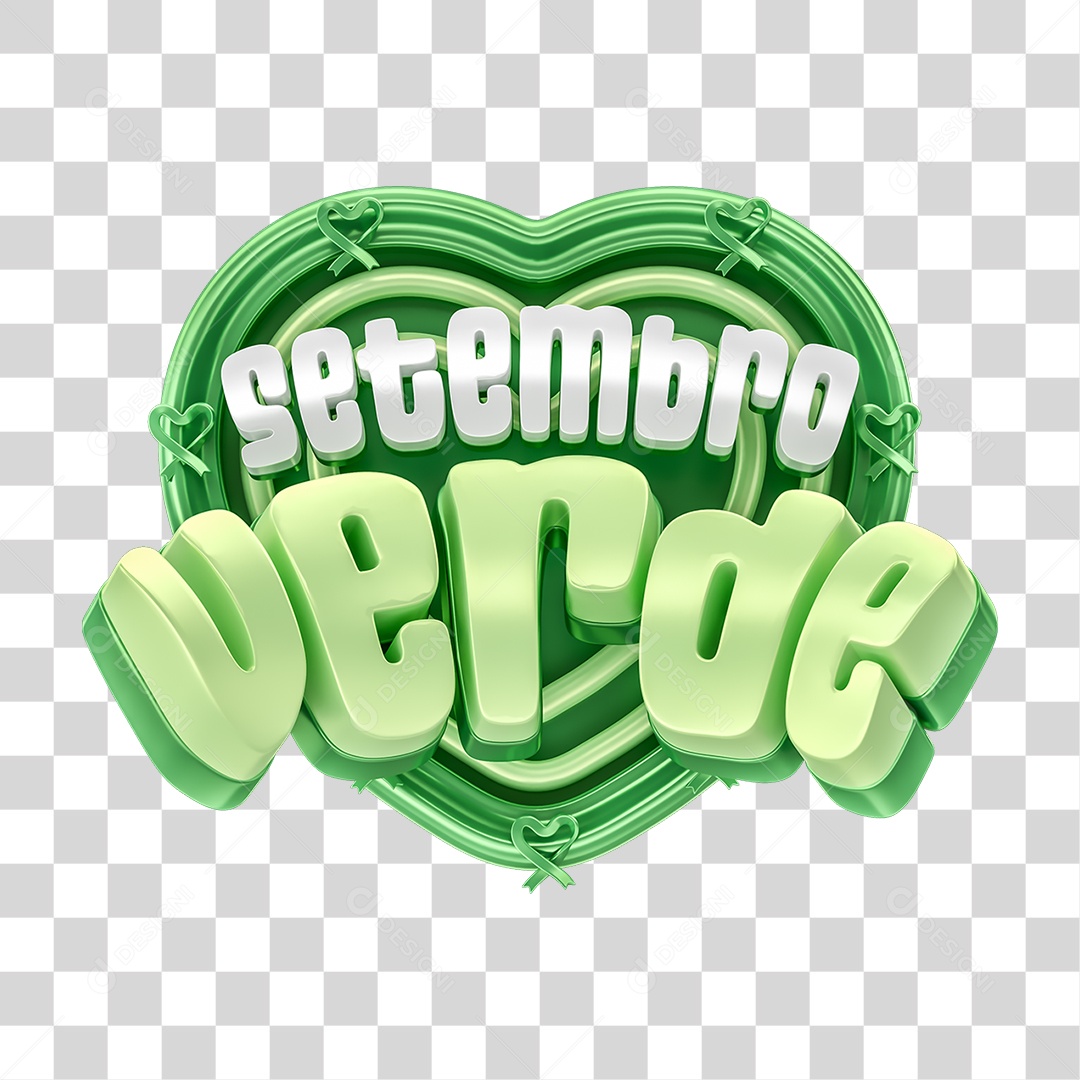 Selo 3D Setembro Verde PNG Transparente