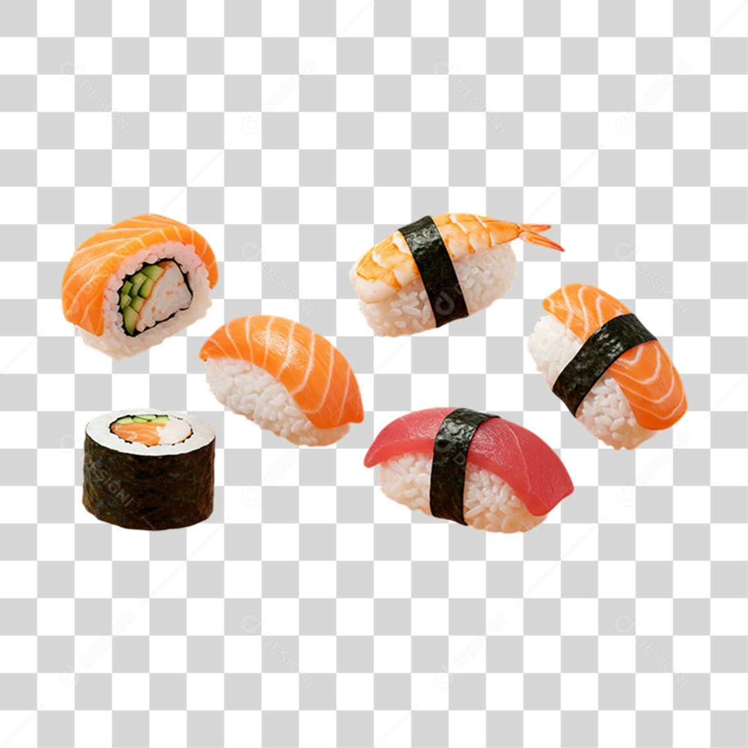 Prato Sushi da Culinária Japonesa PNG Transparente