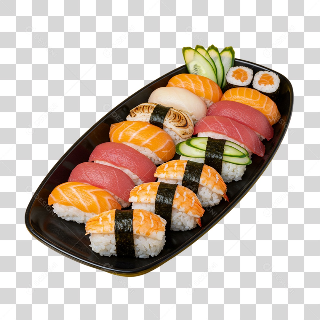 Prato Sushi da Culinária Japonesa PNG Transparente