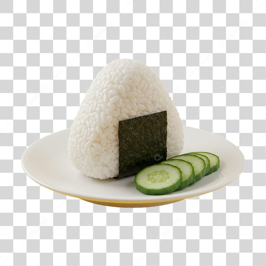 Onigiri da Culinária Japonesa PNG Transparente
