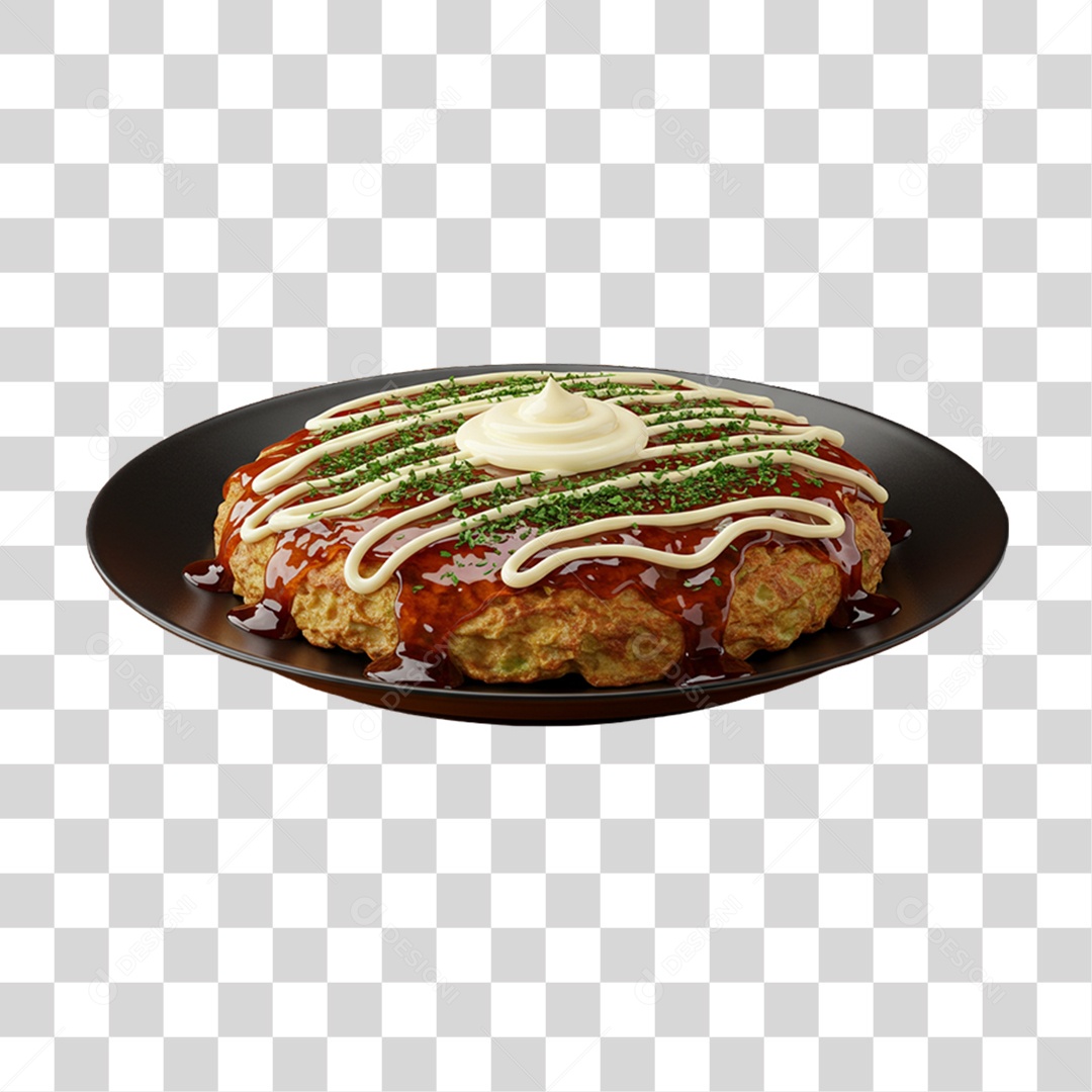 Okonomiyaki da Culinária Japonesa PNG Transparente