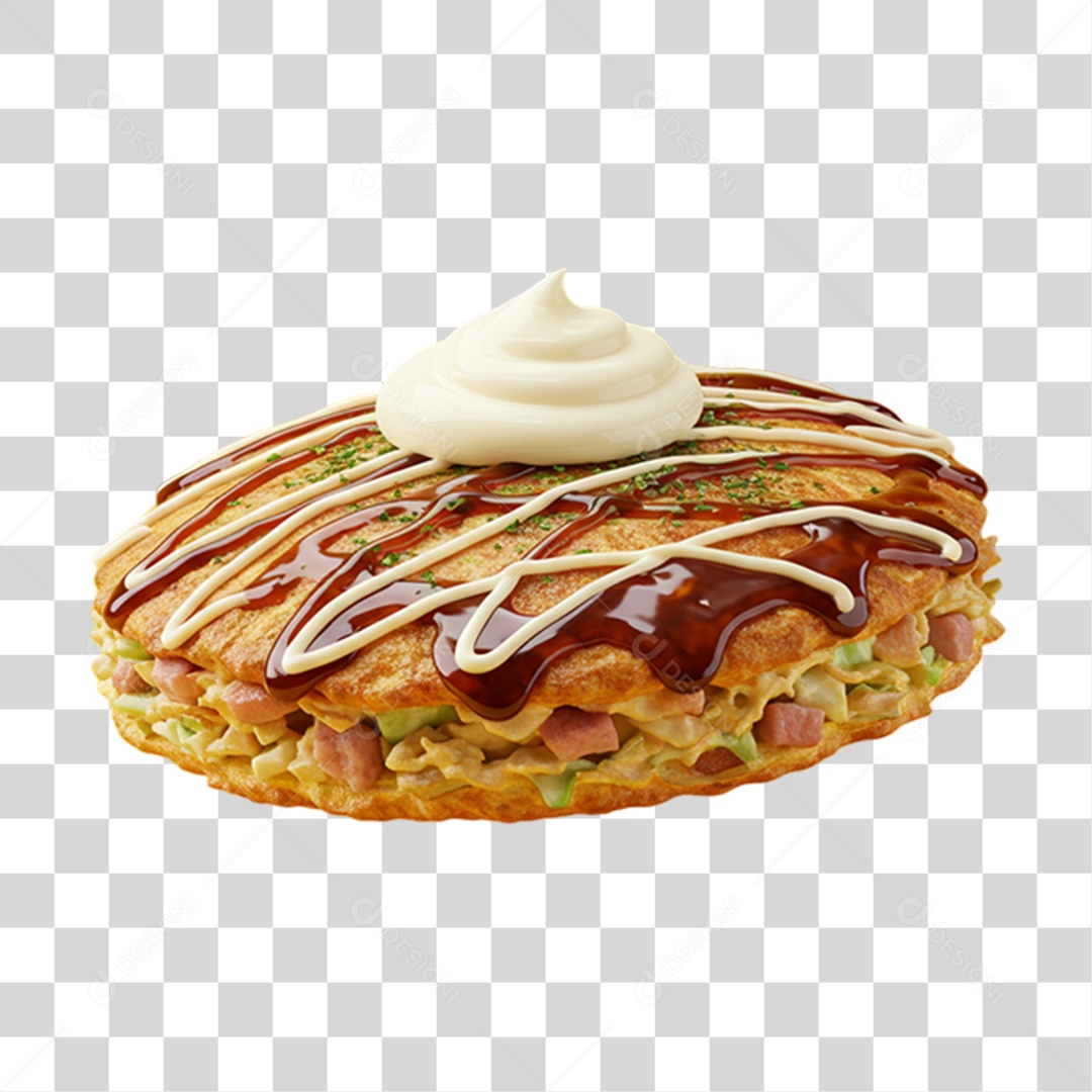 Okonomiyaki da Culinária Japonesa PNG Transparente