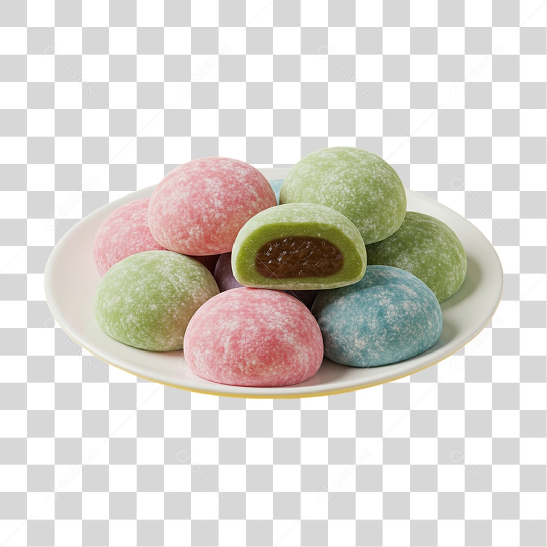Mochi Doce Tradicional da Culinária Japonesa PNG Transparente