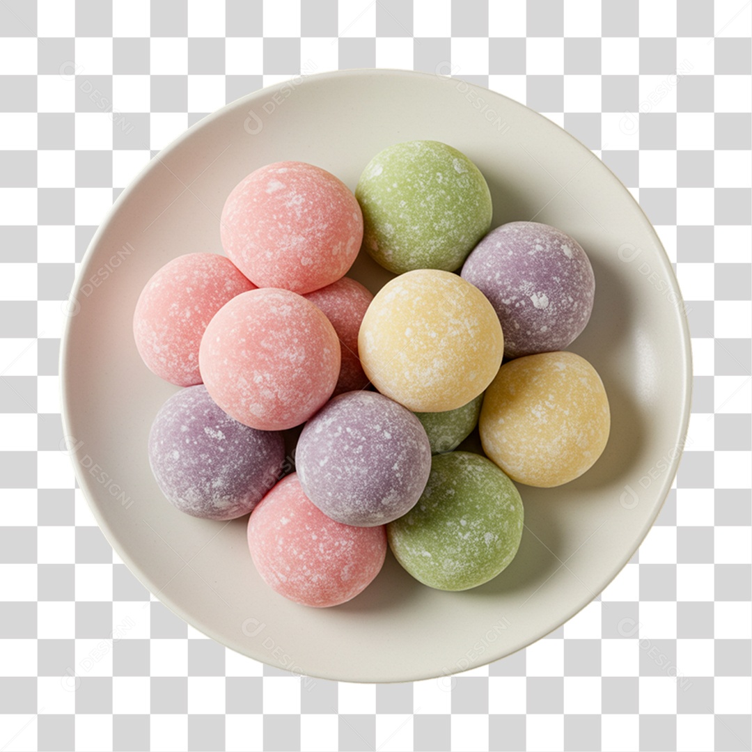 Mochi Doce Tradicional da Culinária Japonesa PNG Transparente