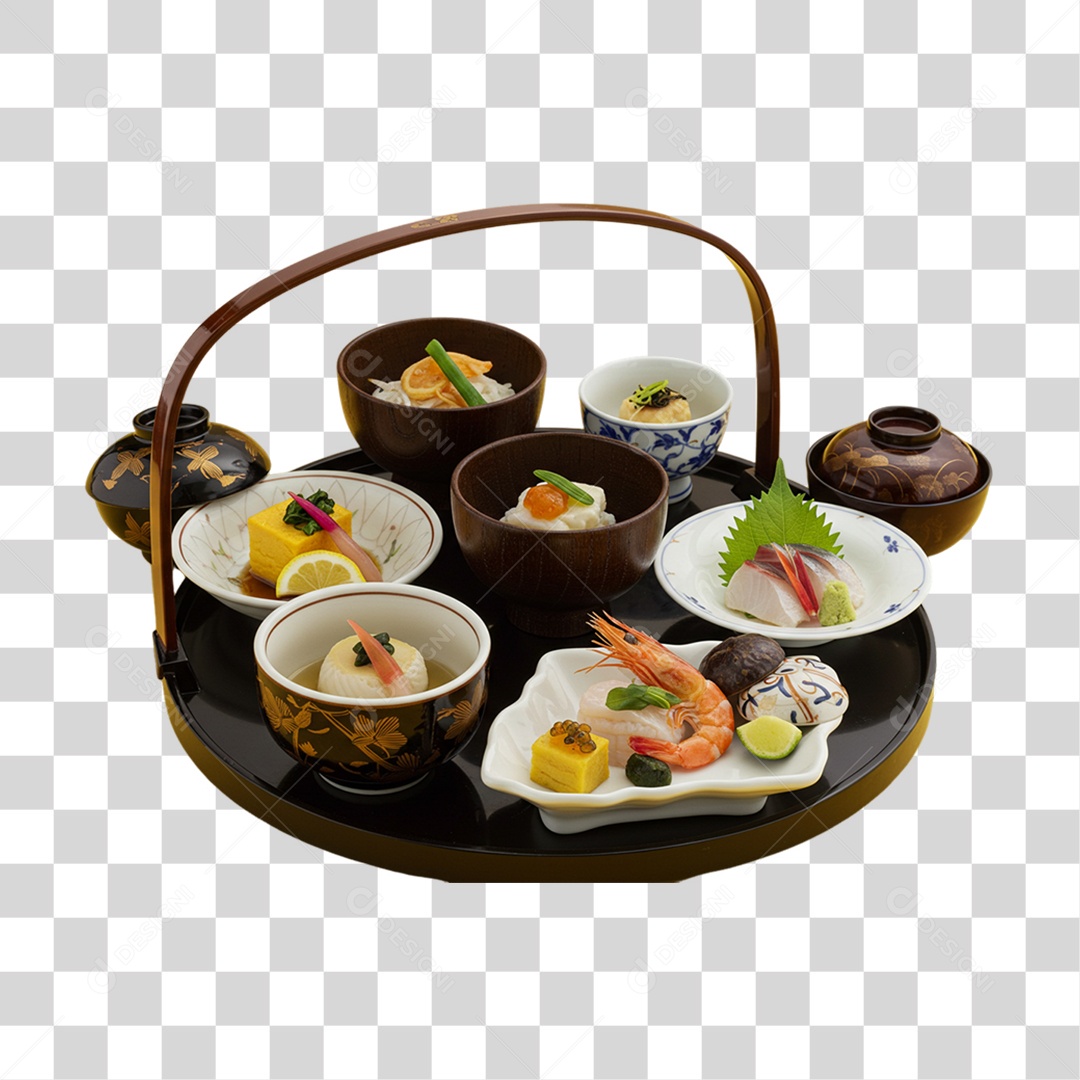 Prato Kaiseki Ryori da Culinária Japonesa PNG Transparente