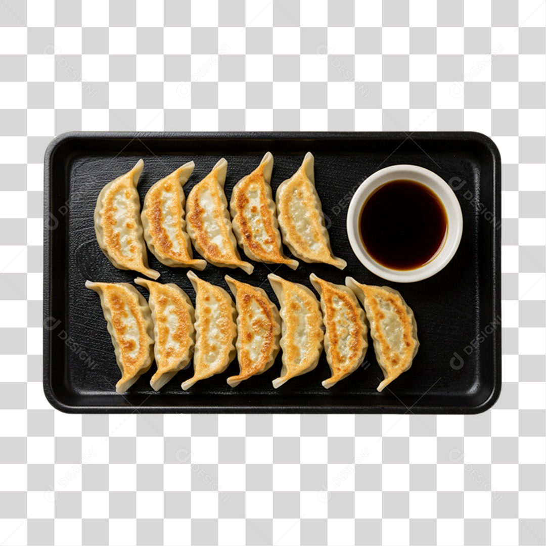 Prato Gyoza da Culinária Japonesa PNG Transparente