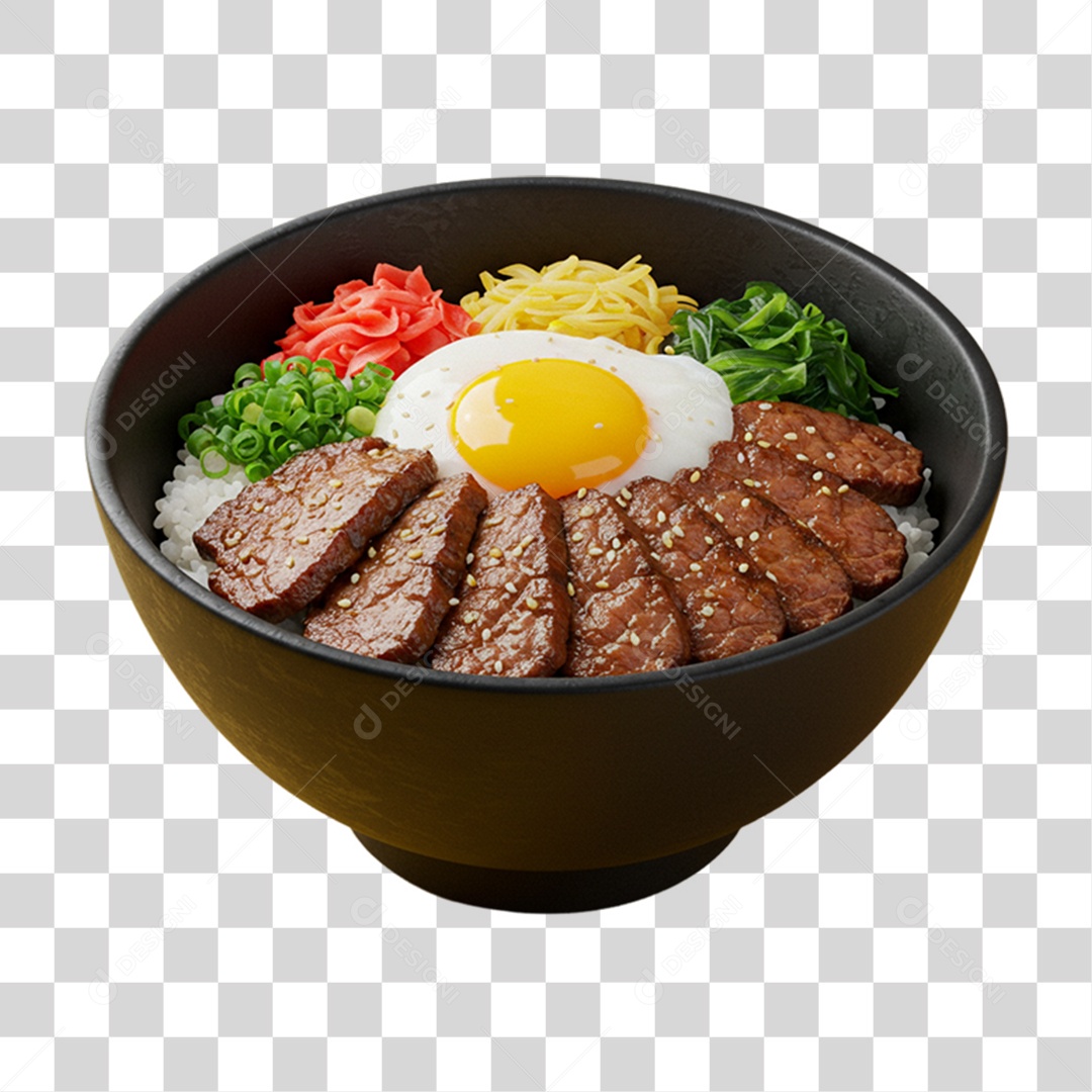 Prato Donburi da Culinária Japonesa PNG Transparente