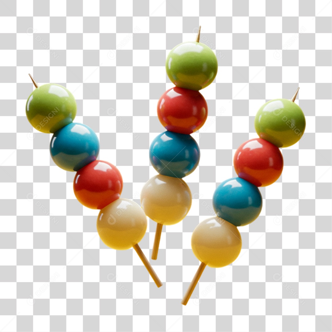 Dango Doce Tradicional da Culinária Japonesa PNG Transparente