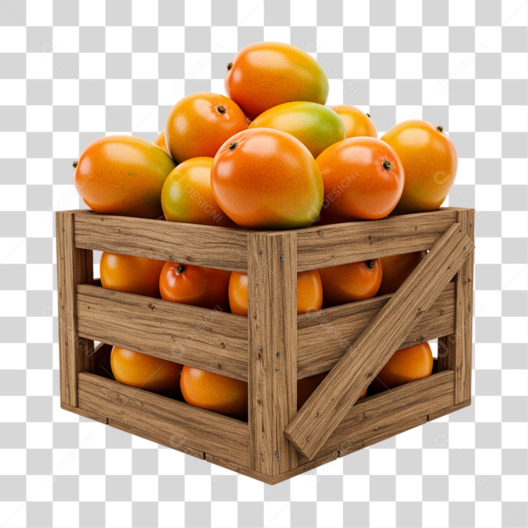 Caixa de Madeira com Mangas  PNG Transparente