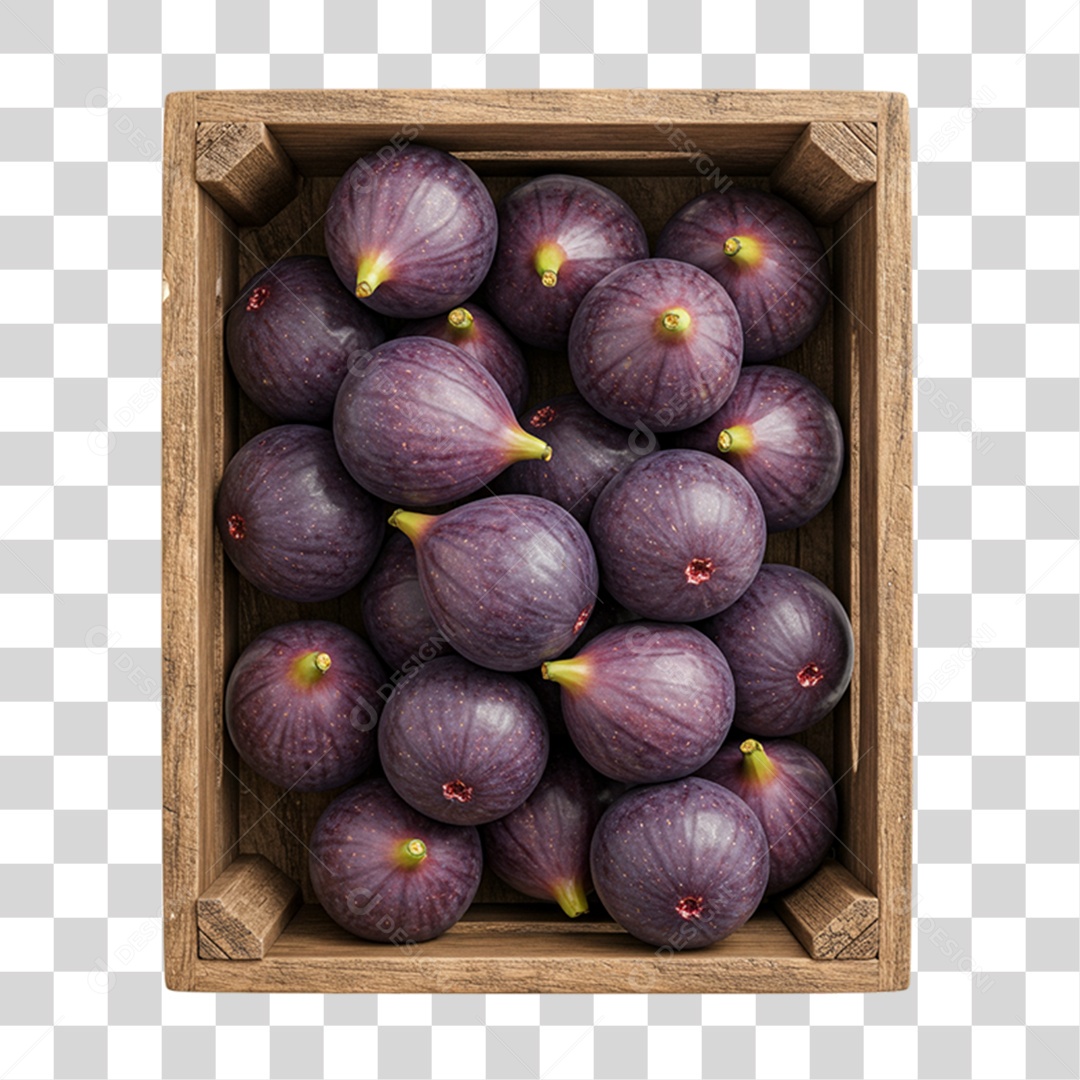 Caixa de Madeira com Cebolas PNG Transparente